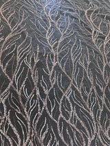 Beaded Sequin Lace on Mesh Dusty Pink