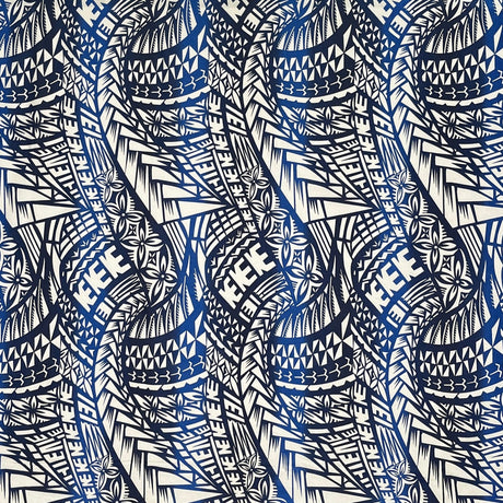 Traditional Polynesian Tattoo Muslin Cotton Fabric - Black & Grey, 36" X 60" (1 Yard)