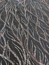 Beaded Sequin Lace on Mesh Dusty Pink