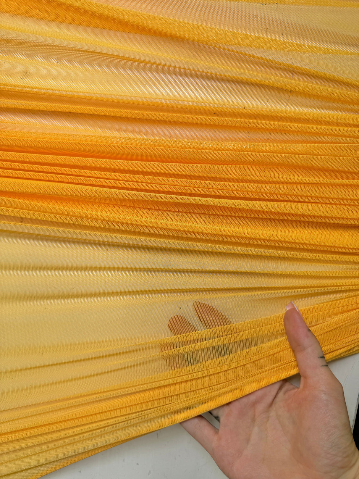 Yellow 4-Way Stretch Power Mesh