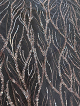 Beaded Sequin Lace on Mesh Dusty Pink