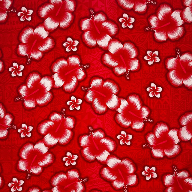 Cotton Hibiscus Tropical Print Fabric
