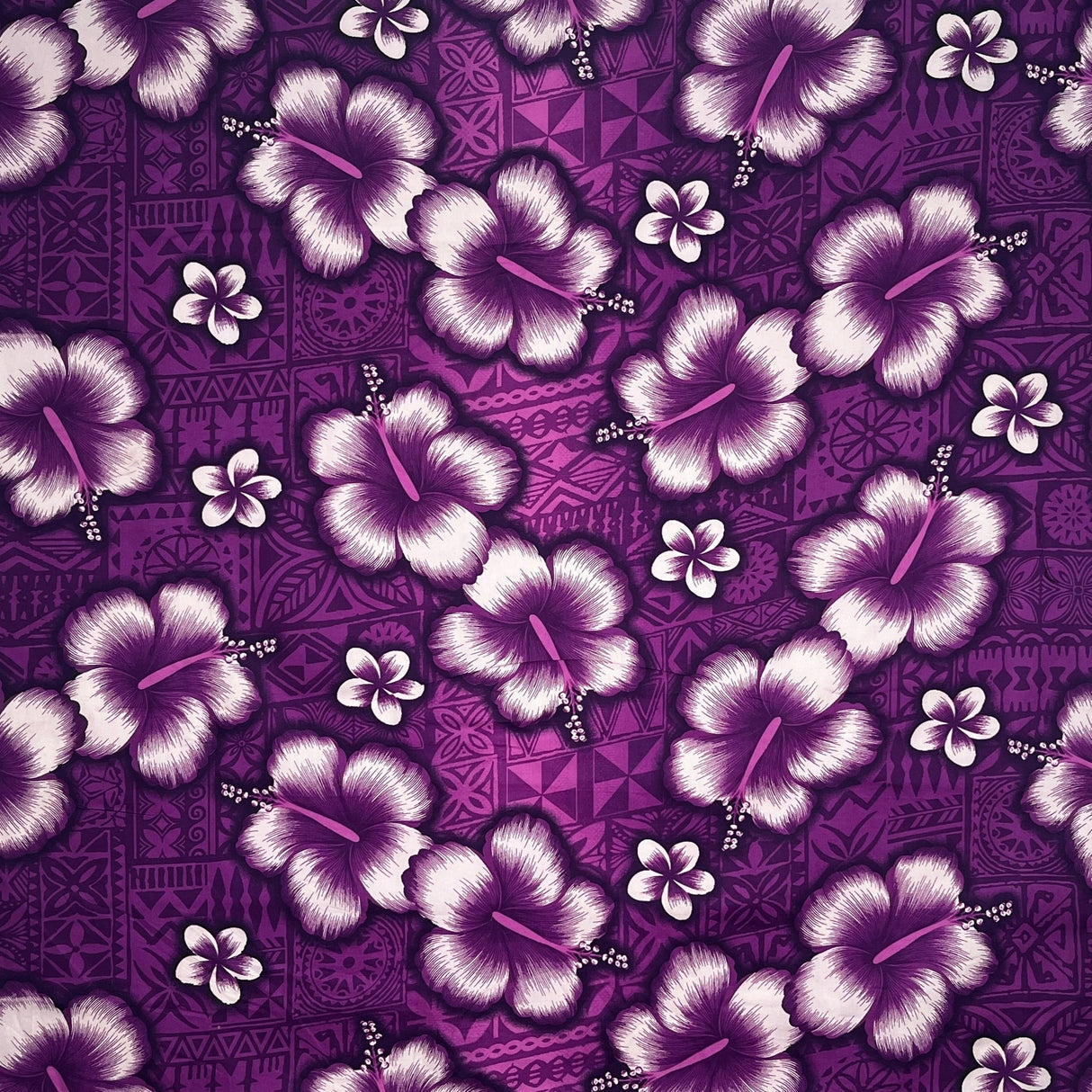 Cotton Hibiscus Tropical Print Fabric