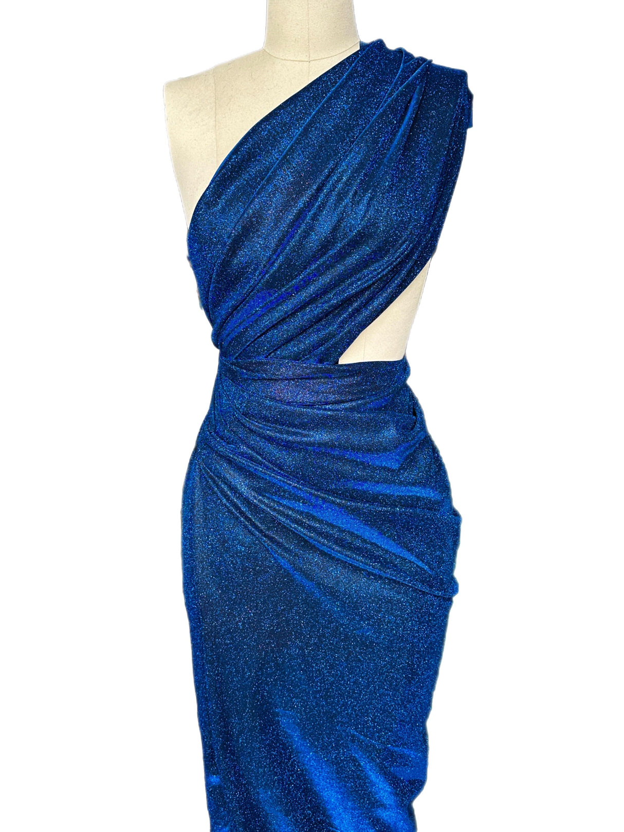 Navy Stretch Metallic Lurex