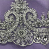 Beaded Corded Lace Trim 4" Polyester Net Mesh