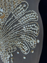 Gold Silver Rhinestone Bodice Applique