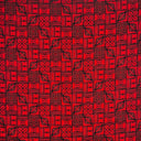 Traditional Polynesian Tapa Pattern Cotton Fabric - Red / Black, Orange / Black, Grey / Black, Purple / Black, 36" X 45" (1 Yard)