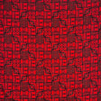 Traditional Polynesian Tapa Pattern Cotton Fabric - Red And Black Tapa Pattern, 36" X 45" (1 Yard)