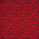 Traditional Polynesian Tapa Pattern Cotton Fabric - Red And Black Tapa Pattern, 36" X 45" (1 Yard)