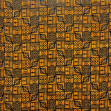 Traditional Polynesian Tapa Pattern Cotton Fabric - Red / Black, Orange / Black, Grey / Black, Purple / Black, 36" X 45" (1 Yard)