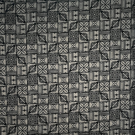 Cotton Tapa Pattern Fabric Red Black