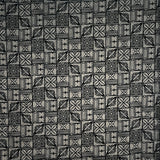 Traditional Polynesian Tapa Pattern Cotton Fabric - Red / Black, Orange / Black, Grey / Black, Purple / Black, 36" X 45" (1 Yard)
