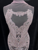 Baby Pink Rhinestone Bodice Applique