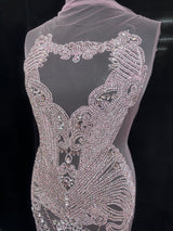Baby Pink Rhinestone Bodice Applique