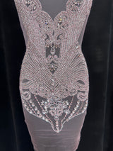 Baby Pink Rhinestone Bodice Applique