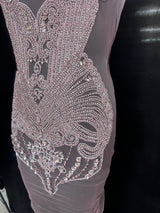 Baby Pink Rhinestone Bodice Applique