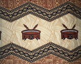 Traditional Tonga Tattoo Kava Bowl Center 100 Percent Cotton Fabric - Tattoo Border Print, 36" X 45" (1 Yard)