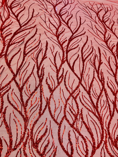Beaded Sequin Lace on Mesh