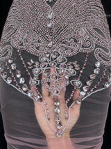 Baby Pink Rhinestone Bodice Applique