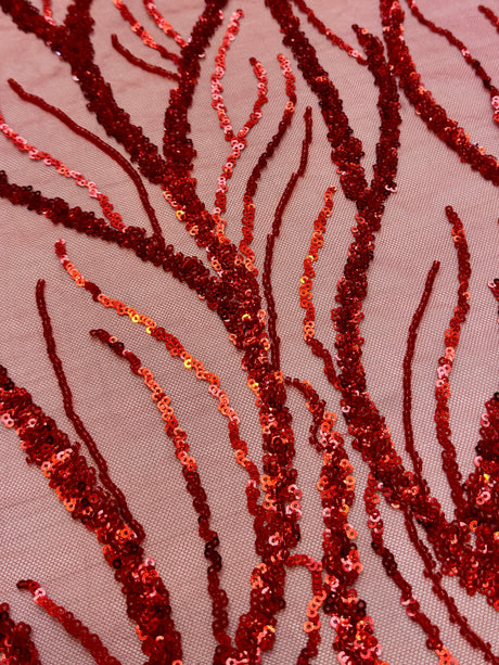 Beaded Sequin Lace on Mesh