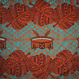 Monstera Double Border Cotton Fabric - Traditional Tongan Motifs, 36" X 45" (1 Yard)