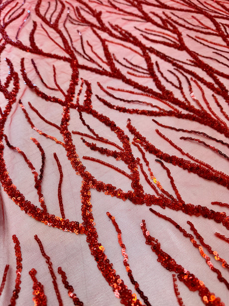 Beaded Sequin Lace on Mesh