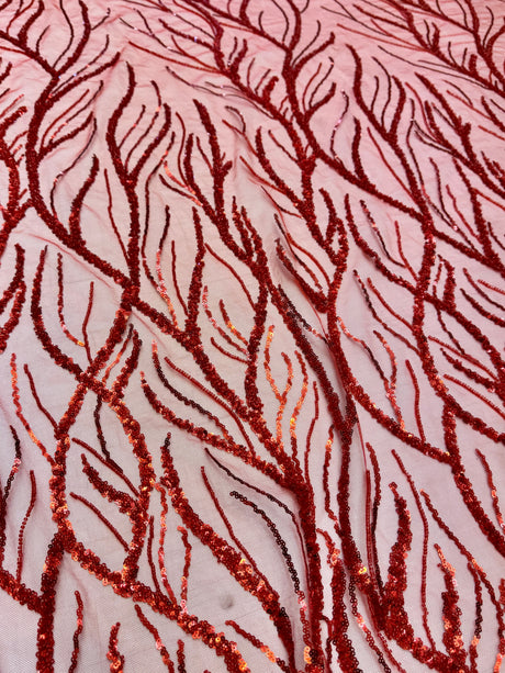 Beaded Sequin Lace on Mesh