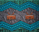Cotton Fabric Traditional Tonga Tattoo Kava Bowl Center