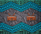 Cotton Fabric Traditional Tonga Tattoo Kava Bowl Center