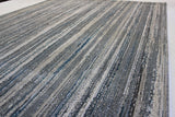 Shinny Shimmery Changing Lines Azure Blue Polyester Viscose Blend Area Rug Fabric - Changing Lines, Blue, 5' 3" X 7' 5" (1 Rug)