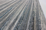 Shinny Shimmery Changing Lines Azure Blue Polyester Viscose Blend Area Rug Fabric - Changing Lines, Blue, 5' 3" X 7' 5" (1 Rug)