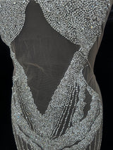 Silver Rhinestone Bodice Applique