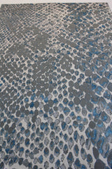 Silver Shimmery Changing Color Gray Aqua Blue Polyester Viscose Blend Area Rug Fabric - Color Changing, Gray Aqua Blue, 5' 3" X 7' 5" (1 Piece)