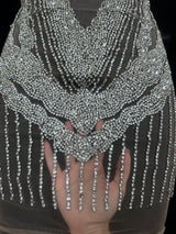 Silver Rhinestone Bodice Applique