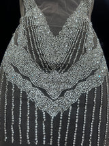 Silver Rhinestone Bodice Applique