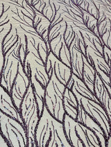 Beaded Sequin Lace on Mesh Lavender