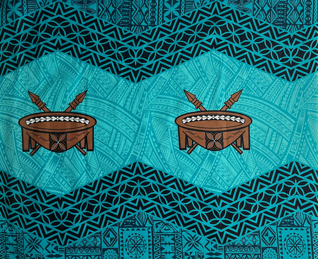 Cotton Fabric Traditional Tonga Tattoo Kava Bowl Center