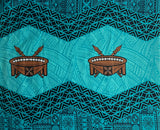 Cotton Fabric Traditional Tonga Tattoo Kava Bowl Center