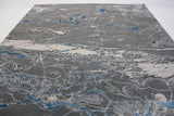 Silver Shimmery Changing Gray Blue Polyester Viscose Blend Area Rug Fabric - Color Changing, Flat Weave, 5' 3" X 7' 5" (1 Rug)