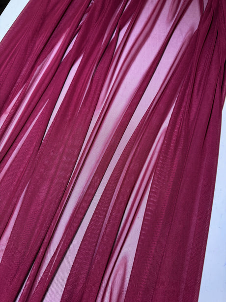 Burgundy 4-Way Stretch Power Mesh