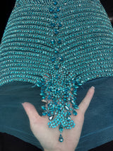 Turquoise Rhinestone Bodice Applique