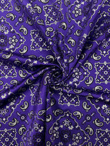 Purple Paisley Spandex Fabric - Purple Paisley, 58"/60" Width (1 Yard)