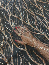 Beaded Sequin Lace on Mesh