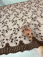 Brown Floral Embroidered Lace