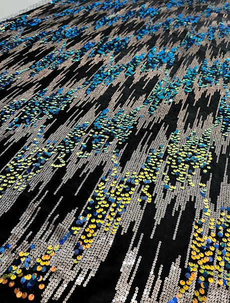 Stretch Sequin Velvet Multicolor