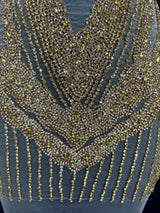 Gold Rhinestone Bodice Applique