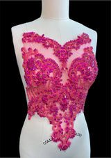 Rhinestone Bodice Applique Fuchsia