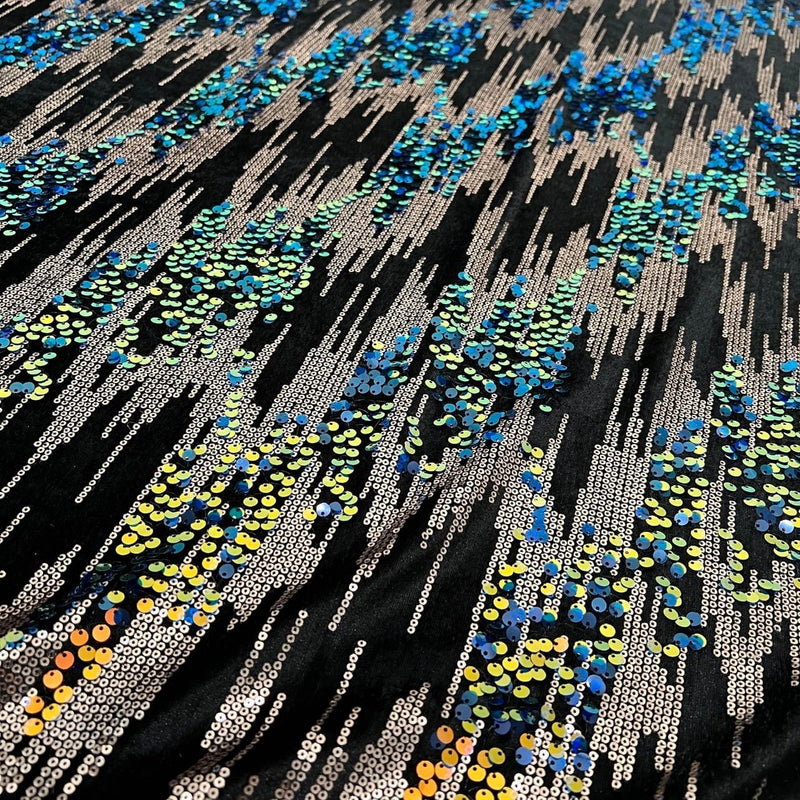 Stretch Sequin Velvet Multicolor