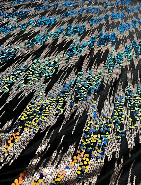 Stretch Sequin Velvet Multicolor