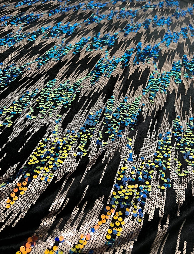 Stretch Sequin Velvet Multicolor